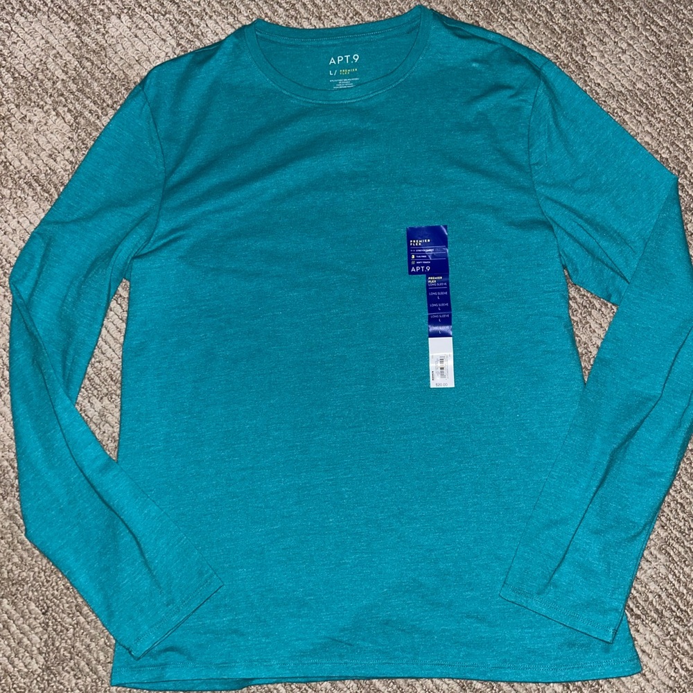 Apt. 9 Men's Turquoise Long Sleeve Tee